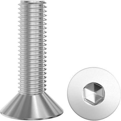 LIULIRUI 10 Pièces M8 x 60 mm Vis à Tête Fraisée, 304 Acier Inoxydable A2 V2A DIN 7991, Vis à Tête à Six Pans Creux Filetage Complet