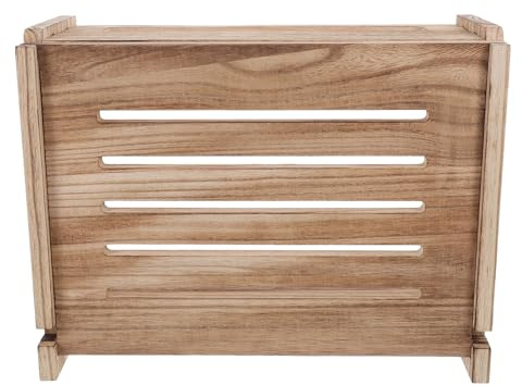 JECOMPRIS Wooden Wall-mounted Router Storage Box Cable Organizer and Projector Shelf, Wifi Router Enclosure for Home Internet Setup and Power Strip Management