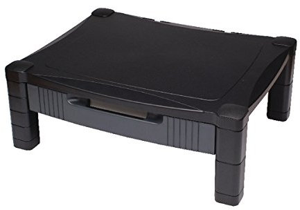 Contour Ergonomics Adjustable Monitor Stand with Drawer Black