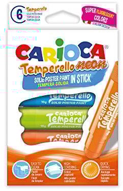 CARIOCA TEMPERELLO NEON | 42675 - Témperas Solidas en barra 6 Colores , color/modelo surtido