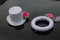 Schleier UND Hut Autoschmuck Rose Car Dekoration Hochzeit Wedding ®Auto-schmuck (Rosa/Weiß)