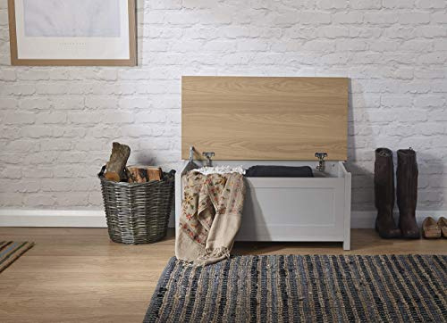 Lancaster Ottoman Storage Chest Bench - Grey and Oak
