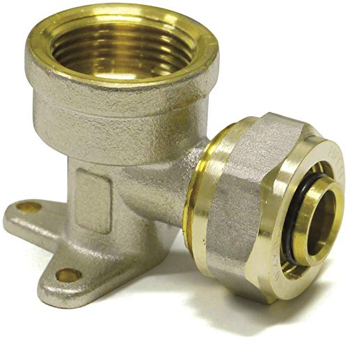 Pipetec Schraubfitting-Wandwinkel 16 x 2-1/2 Schraubfitting Wandwinkel Verbundrohr Wandscheibe Fitting DVGW