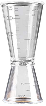 Lorsoul Doppel Klar Jigger Ounce Cup Plastikharz-Milch-Tee Kaffee Misch Oz Skala Messbecher Home Bar Gilt