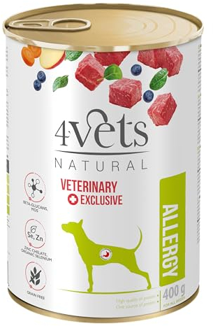 Westho Petfood | 4Vets Allergy Premium 6 x 400 g Nassfutter für Hunde | Getreidefrei | bei Allergien & Unverträglichkeiten | Hundefutter von Tierärzten