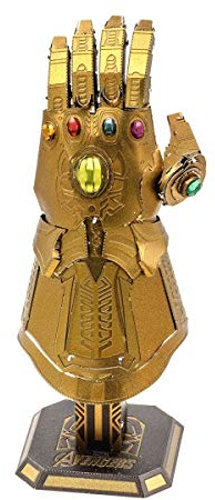 Fascinations MMS328 Metal Earth Metallbausätze - Marvel Avengers Infinity Gauntlet, lasergeschnittener 3D-Konstruktionsbausatz, 3D Metall Puzzle, DIY Modellbausatz mit 2 Metallplatinen, ab 14 Jahre