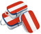 Verpackungswürfel mit österreichischer Flagge, 3 Stück