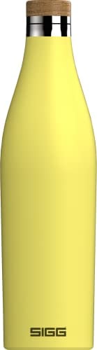 SIGG Meridian Ultra Lemon Trinkflasche (0.5 L), auslaufsichere Trinkflasche aus Edelstahl mit Bambus, Isolierflasche für kalte und heiße Getränke