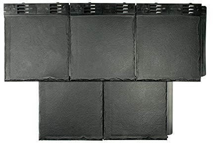 Envirotile Plastic Roof Tile Slate Effect Anthracite Grey - Shed/Conservatory/Garage/Porch Shingle - 1m2 Pack of 12 Tiles