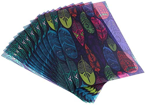 EnjoyMSS Wachspapier mit buntem Federmuster, für handgefertigte Seife, Geschenkpapier, niedliches Backen, Verpacken, Basteln, 20 Stück