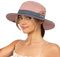 Sonnenhut für Damen, Sommer, UV-Schutz, Strandhut, breite Krempe, Netzstoff, Fischerhut mit Pferdeschwanz-Loch, faltbar, verstaubar, Pink, Medium