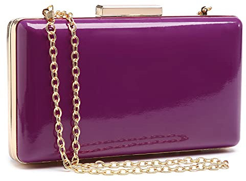 Dasein Borse da sera da donna pochette da festa formale frizioni da sposa borse da cocktail prom borse, 1-vernice Viola, Medium