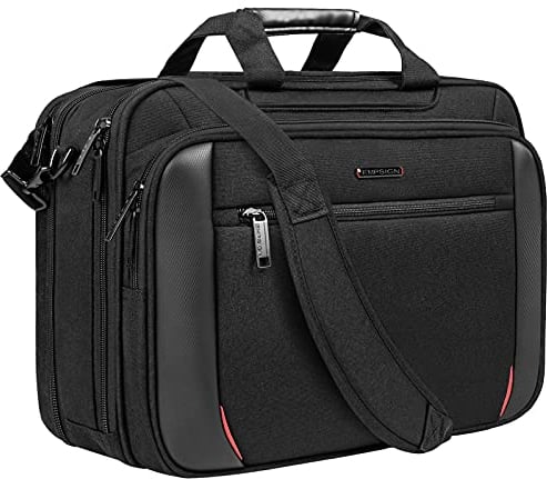 EMPSIGN Borsa a Tracolla per Laptop 17 Pollici Borsa del Portatile Cartella Impermeabile, per Notebook, Multifunzionale Messenger, per Uomo/Scuola/Viaggio - Nero