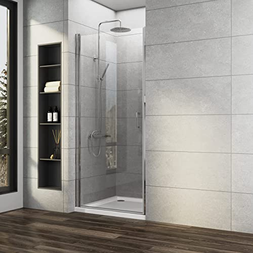 Duschtür Nischentür 75x195cm Pendeltüren 6mm NANO Beschichtung ESG Glas Schwingtür Drehtür Duschkabine Duschabtrennung Dusche Duschwand