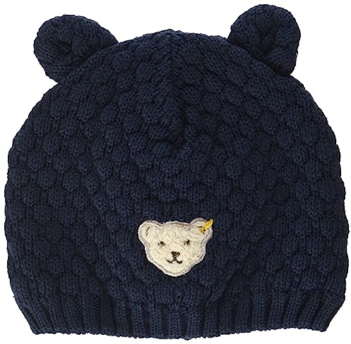 Steiff Baby Girls Bommel Beanie-Mütze, Navy, 39