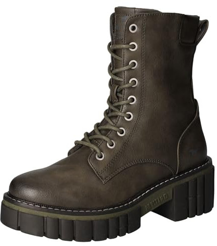 MUSTANG Unisex Schnuer-Booty, Oliv, 38 EU