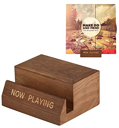 Porta Dischi Vinile Supporto Vinili - Porta Vinili Legno - Espositore Vinili da Tavolo Minimalista ed Elegante - Mostra per la Copertina dell'Album in Riproduzione - Compatibile con CD e LP - Marrone