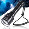 APLOS AP20 tauchen taschenlampe ipx8 wasserdicht, 2000 Lumen Tauchen Taschenlampe Wiederaufladbar, Professionelle Helle Wasserdicht Sicherheit Unterwasser Lampe mit Handschlaufe, Wasserdicht bis 100m