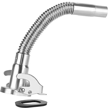 Asudaro Metallkanister Ausgießer Kanister Führungsrohr aus Edelstahl, Silber, für 5L/10L/20L Ölfässern, Ausgießer Benzinkanister Auslaufrohr Reservekanister