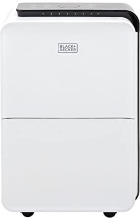BLACK+DECKER BXEH60008GB 30L Dehumidifier, 24 Hour Timer, 4L Water Tank, White