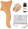 TRENDYYA - 3 x Lymphdrainage-Paddel & Trockenbürste mit natürlichem Öl (10 ml), Anti-Cellulite und Lymphdrainage-Werkzeug für Körperformung und Peeling