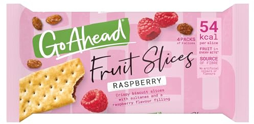 Go Ahead Fruit Slices Snack Bars, Raspberry, 174.4 g (1 Pack of 4 Bars)