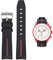 BONACE Correa para Omega x Swatch MoonSwatch/Rolex Watch/SEIKO Watch de 20 mm,Correa de repuesto de silicona para reloj Omega X Swatch Moonswatch Speedmaster sin espacio (Línea negra y roja)