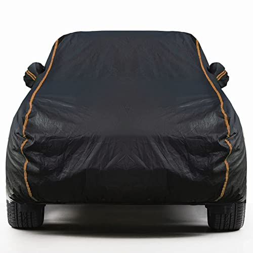 Auto Abdeckung für Nissan Micra 1992-, Autogarage Abdeckung Auto Vollgarage Winter Wasserdicht Autoabdeckungen Auto Abdeckplane Wasserdicht(Schwarz)