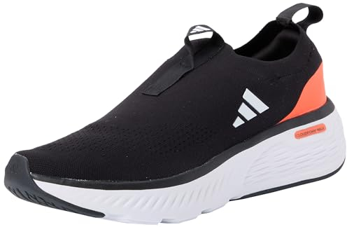 adidas Hombre Cloudfoam GO Sock Shoes, Core Black/Cloud White/Solar Red, 44 2/3 EU