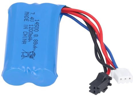 RC-Lipo-Akku, 7,4 V, 1200 MAh, Hohe Kapazität, RC-Lithium-Akku, 5 C-Rate, Modellflugzeug-Lithium-Akku mit Schwarzem SM-Stecker, Lipo 14500-Akku für Elektrisches Spielzeug