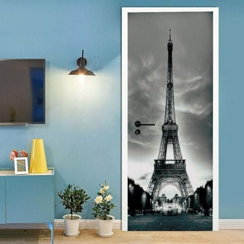 Türtapete Selbstklebend 3D Eiffelturm-Landschaft 95 X 210 Cm Türposter - Abnehmbar Fototapete Türfolie Poster Tapete Türaufkleber Für Tür, Wohnzimmer, Schlafzimmer, Küche Und Bad - Türwandau 6g62