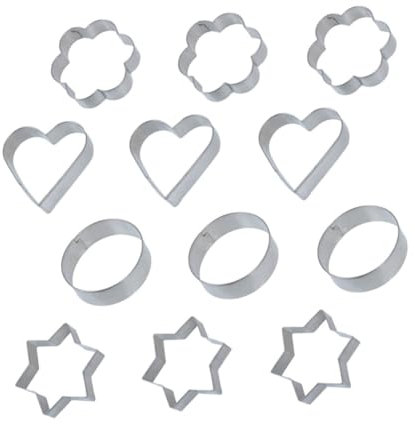 RORPOIR Back Zubehör 12-Teiliges Set kuchenform Kekse Keksausstecher Crumpet- Blumen-Ausstecher Stern-Ausstecher Schimmel Keksform Cutter Backzubehör Set