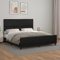 FUDUGEHMIOFWFJJ Bettgestell mit Kopfteil Schwarz 160x200 cm Kunstleder, tagesbett ausziehbar tagesbett sofabett daybed Geeignet für Schlafzimmer