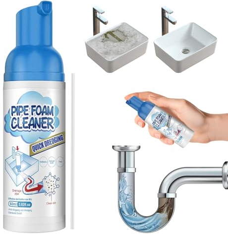 LETTERASHQP Desatascador de Espuma 60 ml - Limpiador de Drenaje y Desagüe Para Tubos, Desodorante Para Cocina, Lavabos, Inodoros y Bañeras