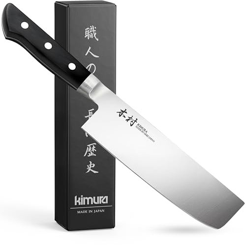 Kimura Nakiri Knife, [Made in Japan], 6.5 inch Professional Chef Knife, Ultra Sharp High Carbon Molybdenum Stainless Steel Kitchen Knives, Chefs Knife with Ergonomic Handle - Japanese Chef's Knife