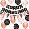 Banner di buon compleanno per ragazze donne decorazioni per feste di compleanno nero oro rosa decorazioni di compleanno per donne ragazze con palloncini spessi 30 cm nero oro rosa festa di compleanno