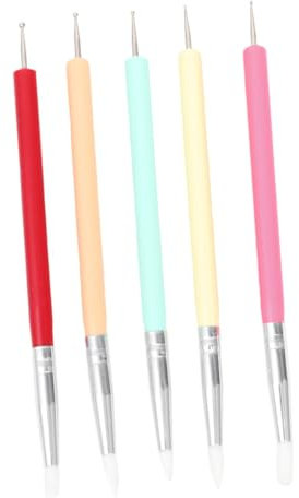 SOESFOUFU 5pièces Pinceaux Silicone Pour Nail Art Outils De Peinture Pour Manucure Couleurs Assorties