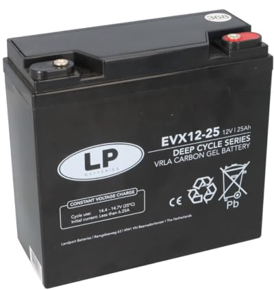 Batteria compatibile 6-DZM-20 6DZM-18 6-DZM 12 V - 22 Ah al piombo resistente ai cicli