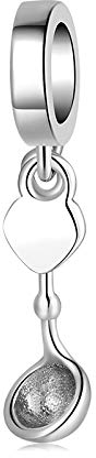 PGMUHNXV 925 Sterling Silver Spoon Exquisite Pendant Beads Jewelry Making Bracelets Suitable for Charm