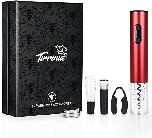 Wireless Electric Bottle Opener 5-in-1 Wine Opener Gift Set for Wine Lovers, Electric Corkscrew Accessory Tool Set with Wine Aerator, Foil Cutter, Drip Ring and Vacuum Stopper