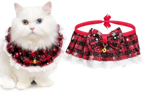 Kesote Hundekostüm Weihnachten Weihnachtskostüm Hund Kostüm Katzen Halstuch Hunde Einstellbar Hundeschal Weihnachten Bandana Weihnachtsschal Katze für Klein Mittler Groß Welpen