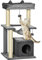 PawHut Árbol Rascador para Gatos Altura 90 cm Árbol para Gatos Torre para Gatos de 3 Niveles con Nido Hamaca Plataforma Bolas Colgantes y Poste de Sisal 48x48x90 cm Gris