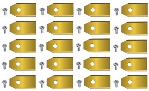 QXCFTW 20 Piece Set Of Lawn Mower Accessories Blades(Gold), Robot Mower Blades, Challenge Lawnmower Blades, Lawn Mower Blade, Mower Blades, Robot Lawnmower Blades, Lawnmower Blades