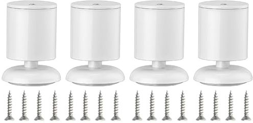 Pieds de meubles de rechange cylindriques réglables en acier inoxydable pour lit Blanc 18 x 4 cm