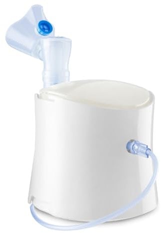 Chicco Aerosol Easy Breath Family, Aerosol a Pistone per Neonati Bambini e Adulti, Aerosol Portatile, Ultracompatto, con Due Mascherine Morbide ed Ergonomiche, Con Boccaglio e Forcella Nasale, 0 Mesi+