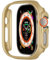 Leotop Compatible con Apple Watch Ultra 2/1, carcasa dura de policarbonato delgado protector de pantalla protector de parachoques protector de pantalla para iWatch Ultra 2/1 (dorado, 49 mm Series