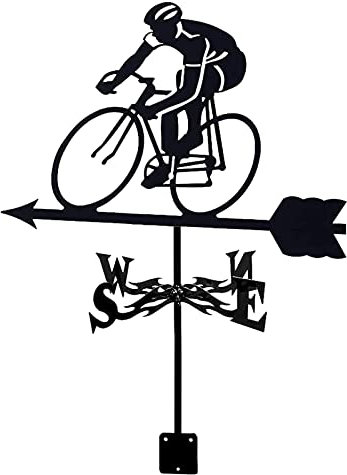 SFQEVHRZ Girouette de Toit， Girouette de vélo en Acier Inoxydable, indicateur de Direction du Vent, Ferme rétro, scène Durable, Jardin, girouette, Cour, Facile à Utiliser et à Installer