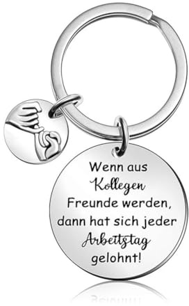 Schlüsselanhänger Geschenk für Kollegen – Wenn aus Kollegen Freunde werden | Mit inspirierendem Zitat, Symbol der Teamarbeit und Freundschaft Perfekt für Abschiede, Geburtstage und Anerkennung im Büro