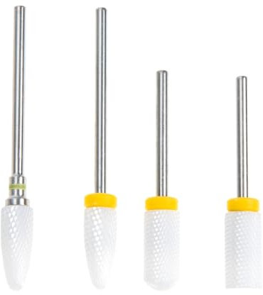 HONMEET 4pièces Forets à Ongles Céramique Forets Pour Ongles Embouts De Perceuse à Accessoires De Remplacement Pour