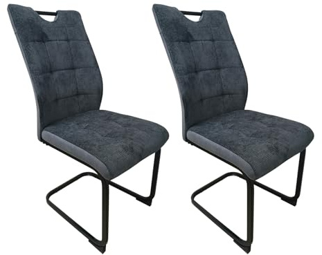 HTI living Schwingstuhl Mateo Grau 2er-Set Esszimmerstuhl Freischwinger